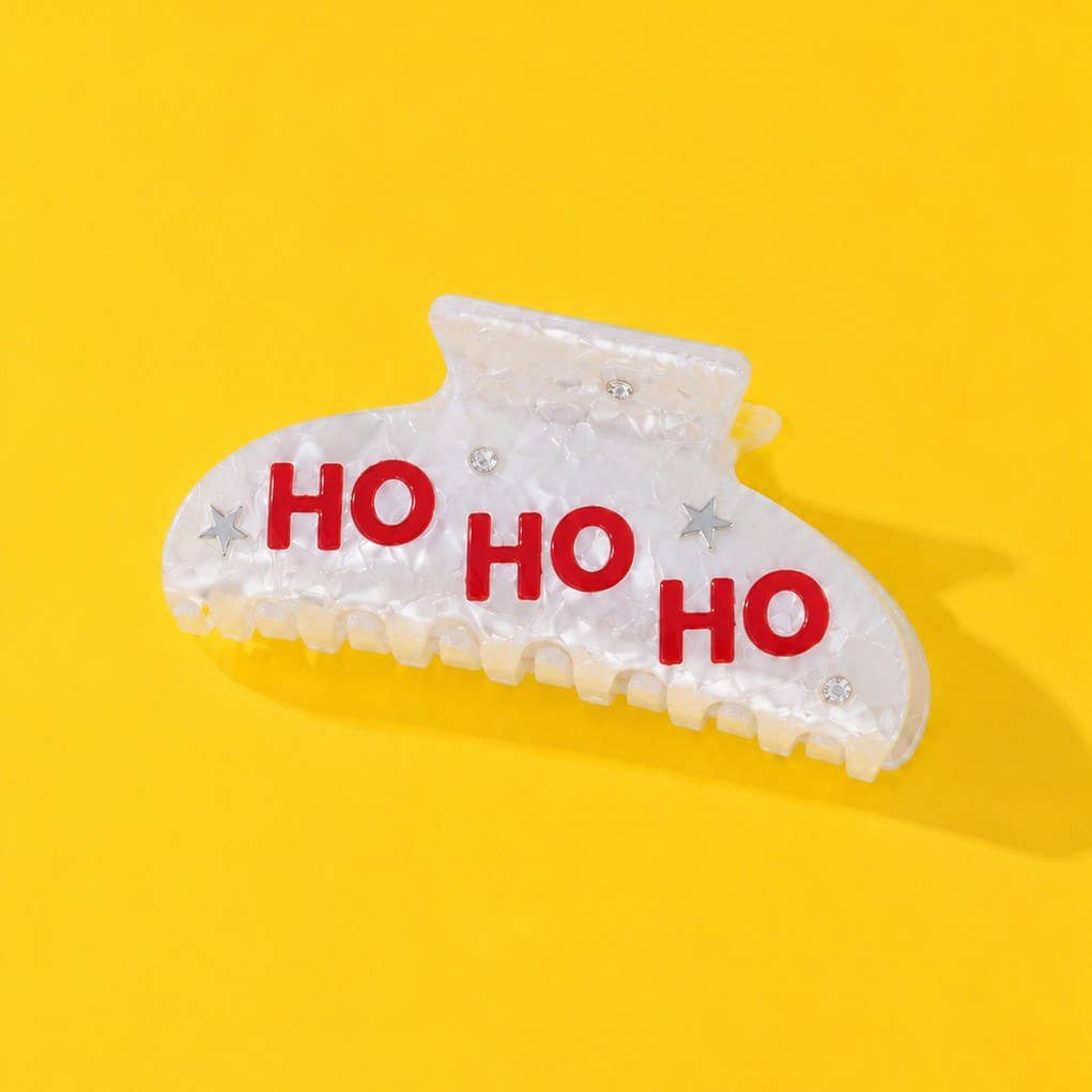 Christmas Hair Claw Clips - Jingle, Ho Ho Ho, Joy