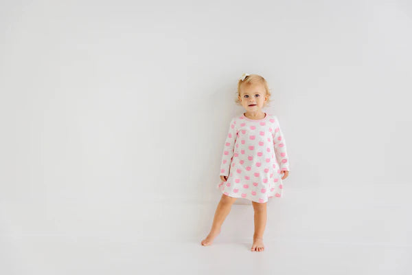 TBBC | Long Sleeve Polly Play Dress - Vintage Prep Pumpkin Pails with Sandpearl Pink