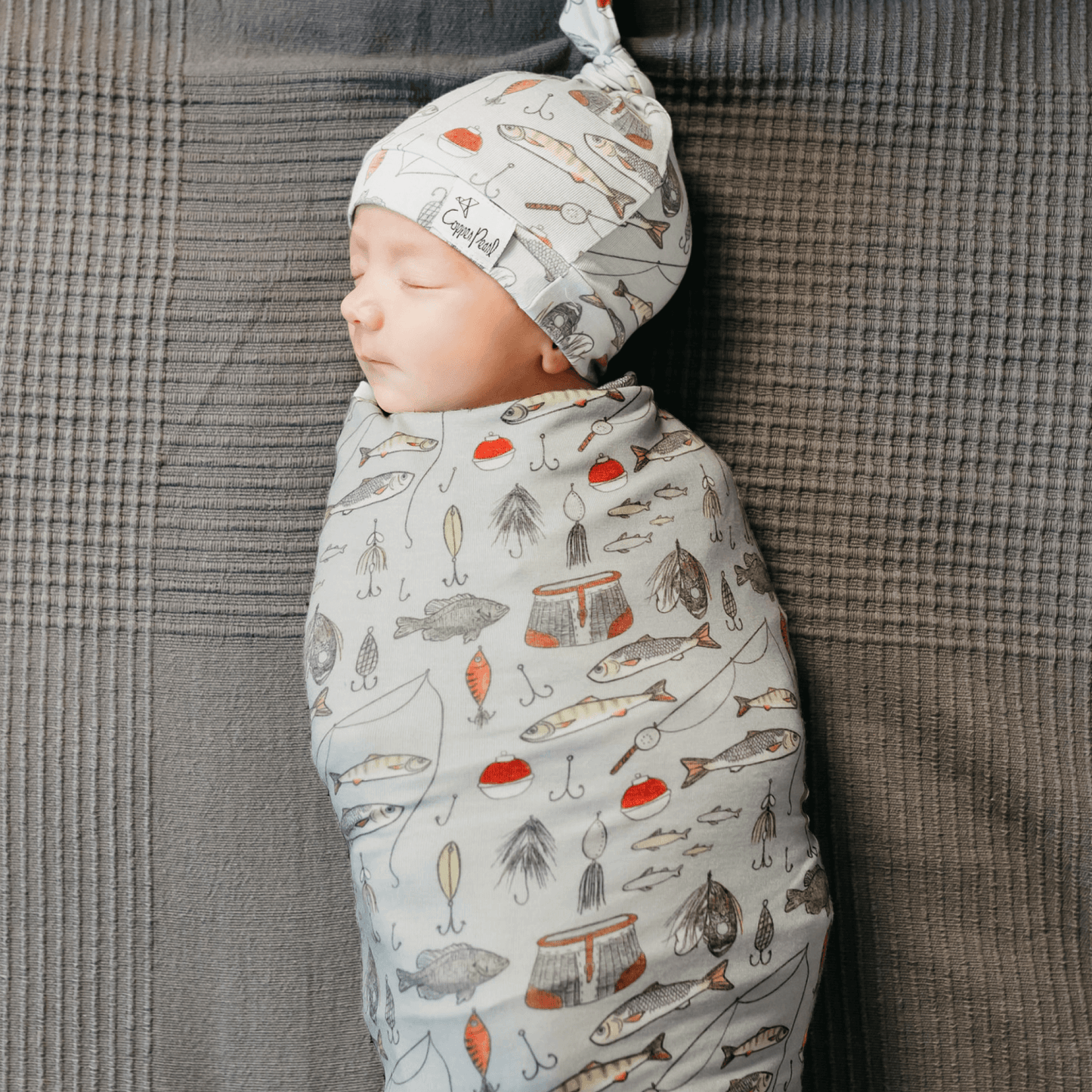 Copper Pearl | Knit Swaddle Blanket - Trout