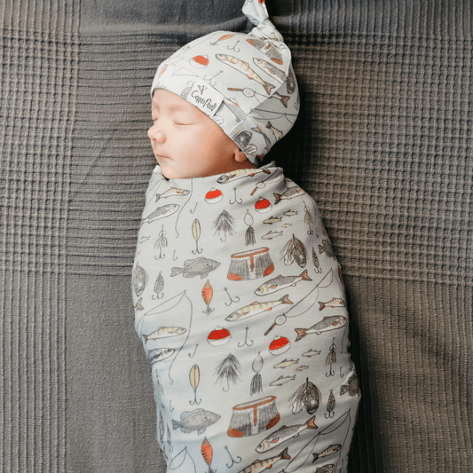 Copper Pearl | Knit Swaddle Blanket - Trout