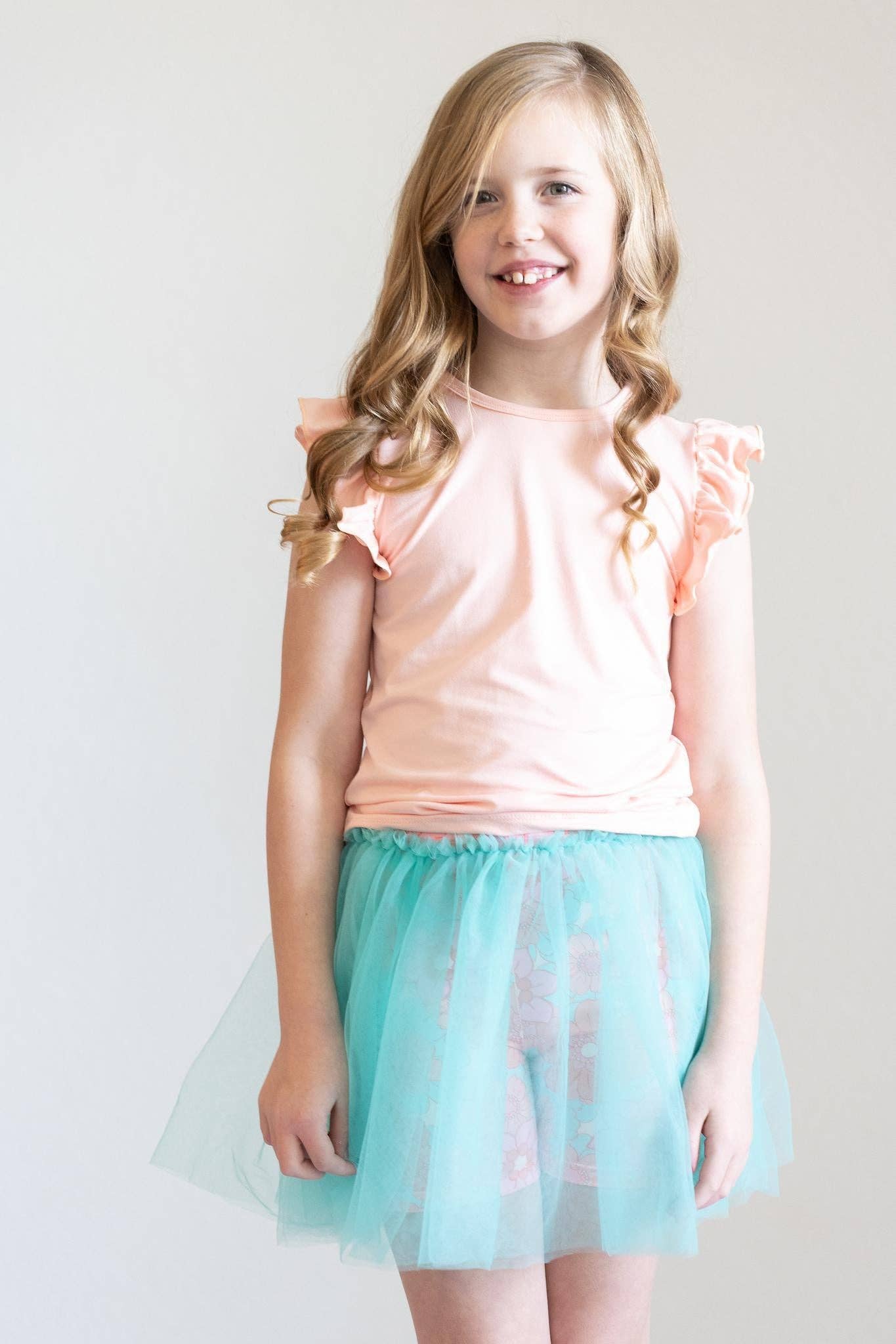 Peach Ruffle Tee