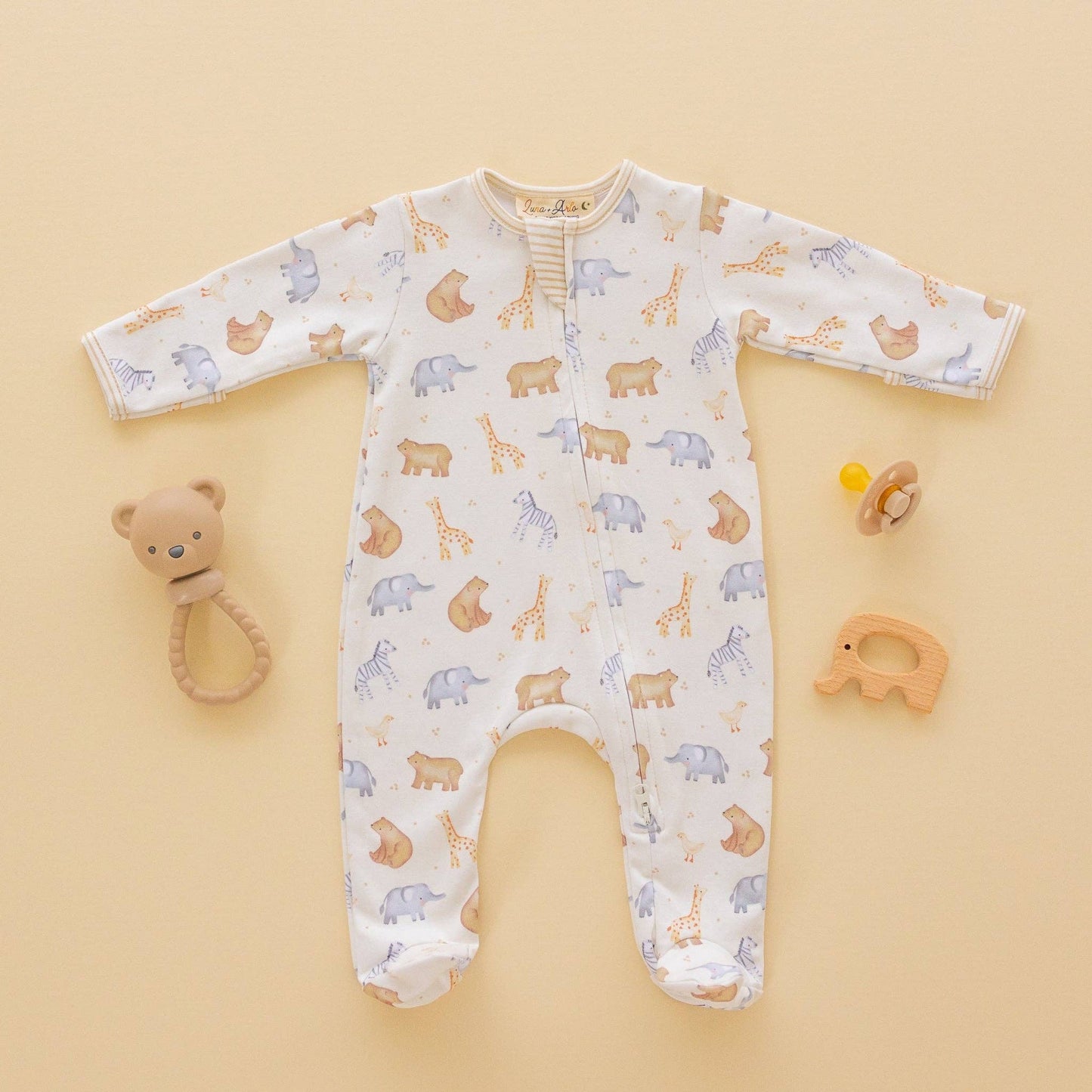 Magnolia Baby | Safari Zip Footie