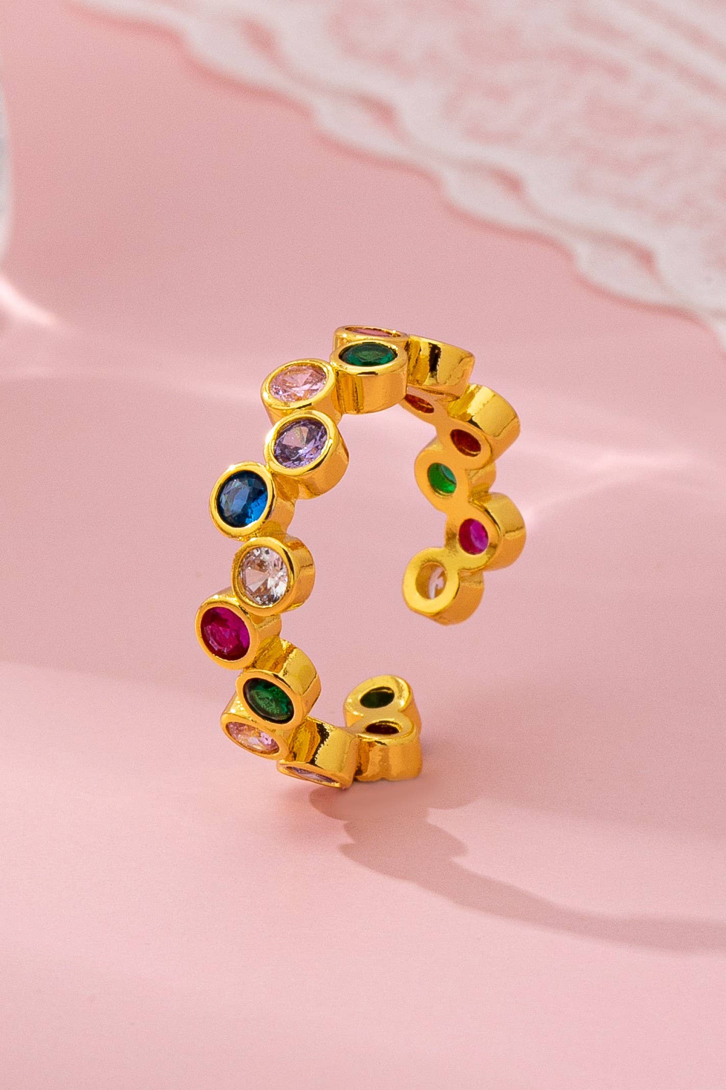 Multicolor Gemstone Beaded Ring