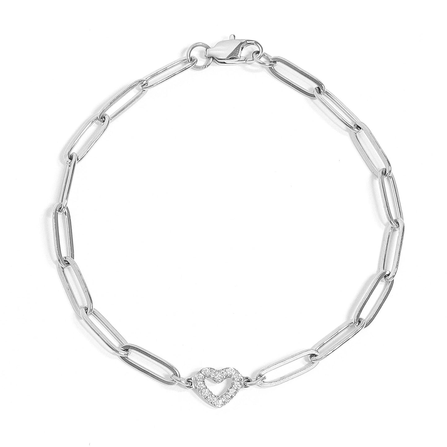 Forever Heart Paperclip Bracelet