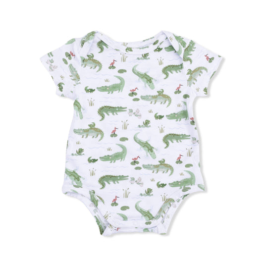 Angel Dear | Crayon Alligators - Short Sleeve Bodysuit