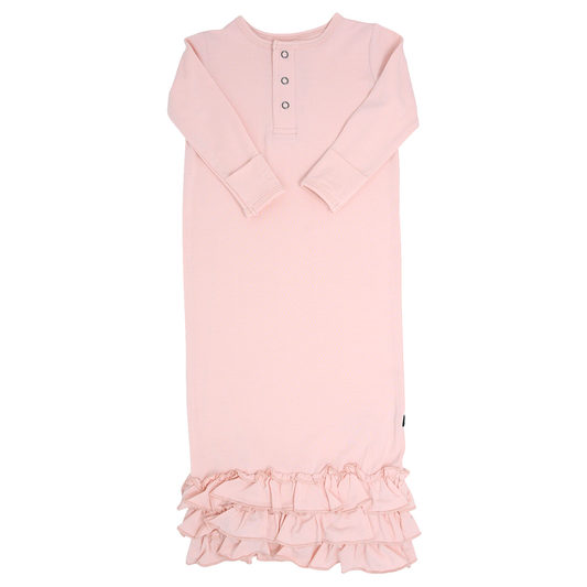 Ruffle Gown© and Knot Hat - Pink Blush