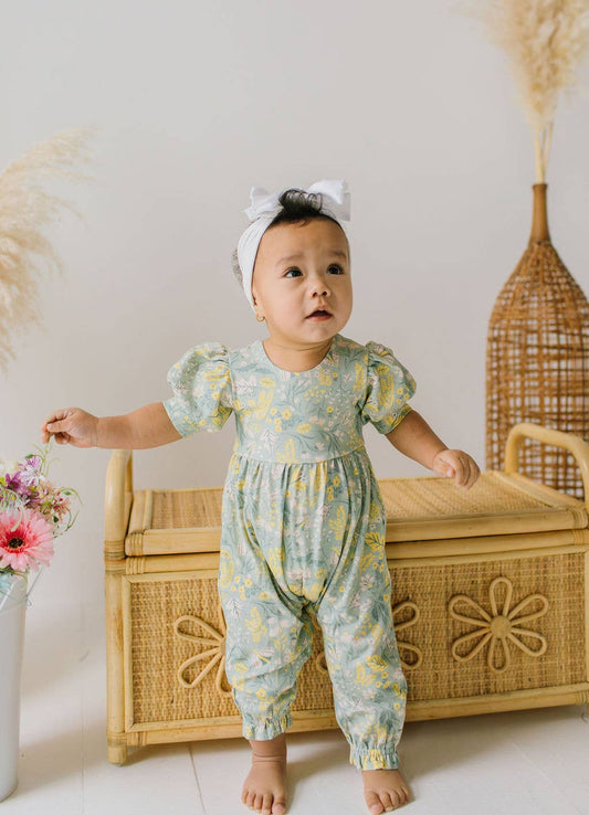 Ollie Jay | Puffed Rosie Romper in Sunlit Sage