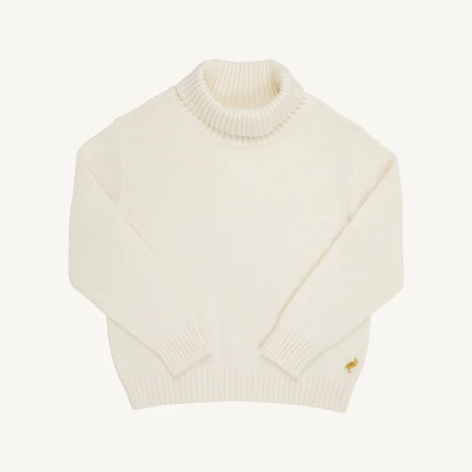 TBBC | Townsend Turtleneck - Palmetto Pearl with Coral Gables Gold Metallic Stork