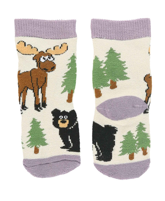 LazyOne | Moose Have a Hug Purple Infant Sock