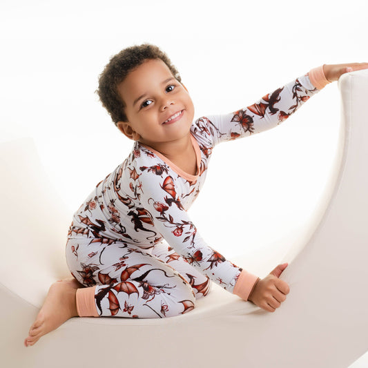 Dreaming with Dragons Long Sleeve Kids Bamboo Pajama Set