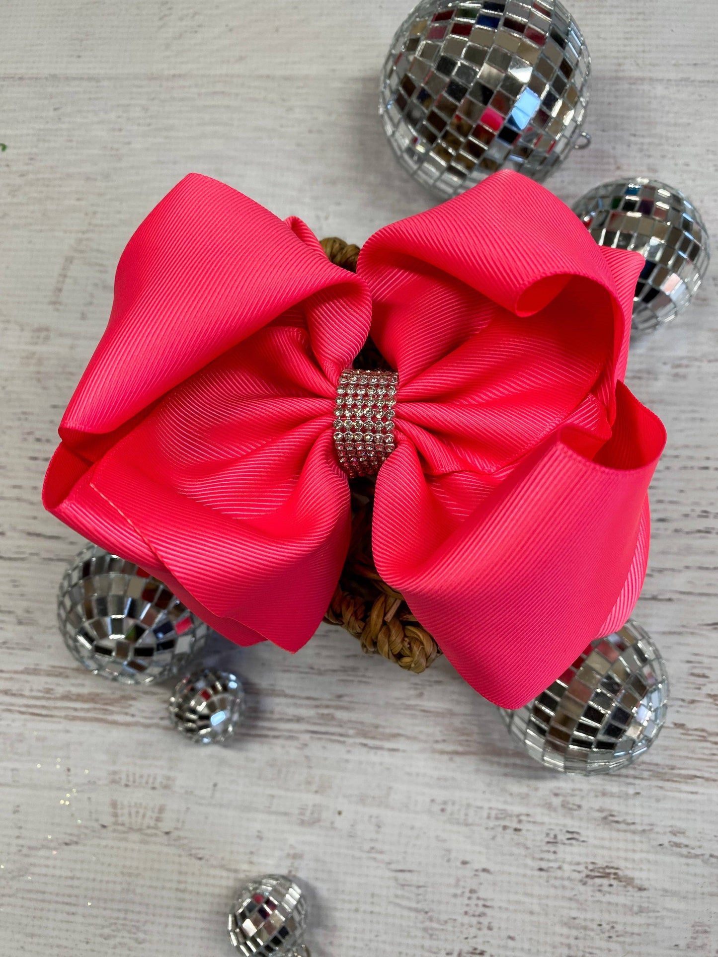 Oversize Rhinestone Hair Bows - Alligator Clip - 5.5"