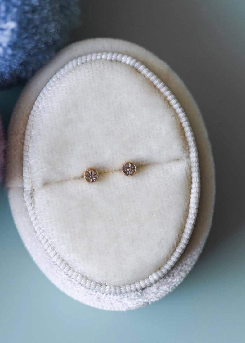 Tiny Diamond Stud Earrings
