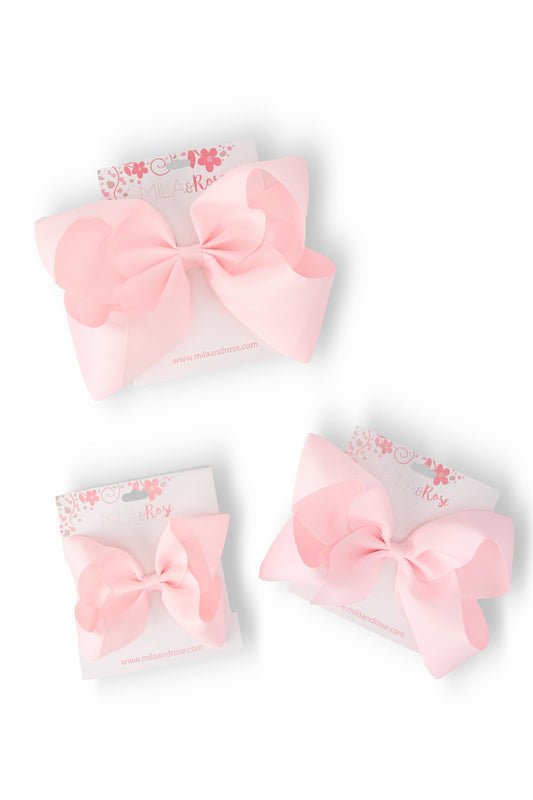 Light Pink Grosgrain Hair Bow