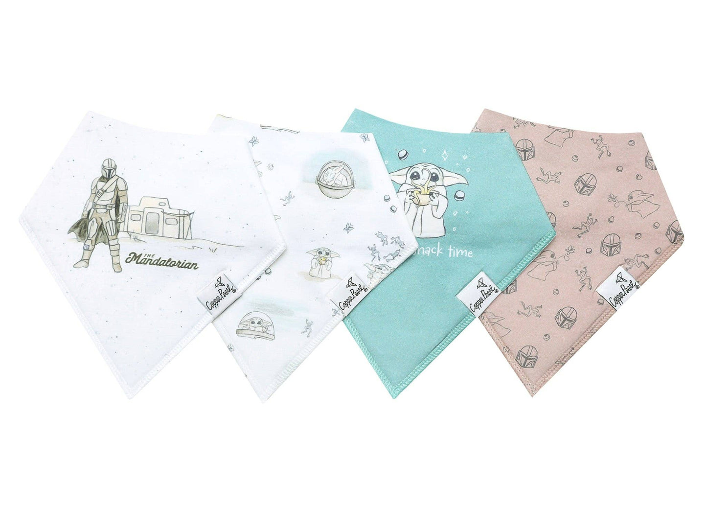Copper Pearl | 4 Pack Baby Bandana Bibs - Star Wars Grogu
