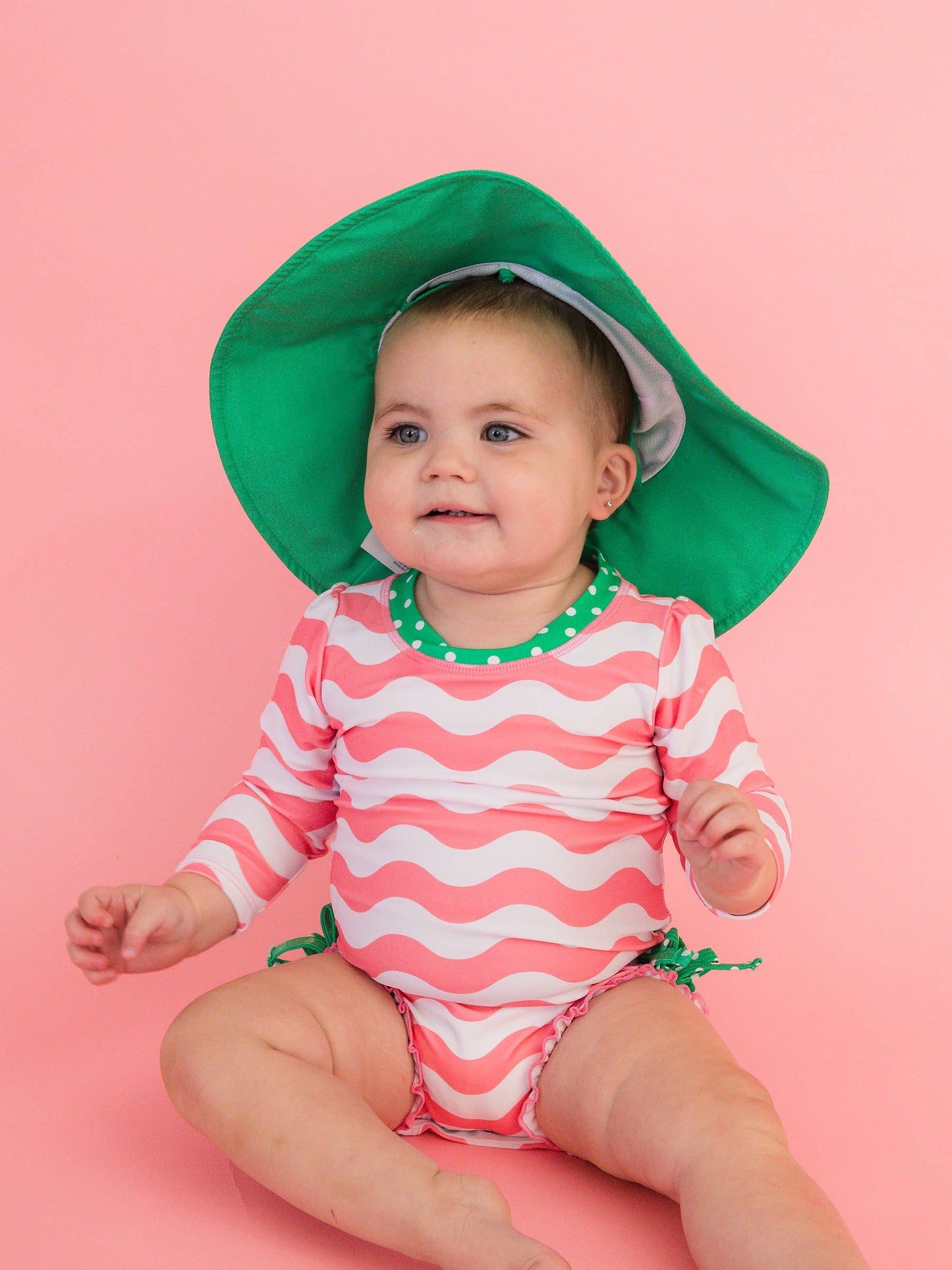 RuffleButts + RuggedButts - Kids Bright Green Sun Protective Hat