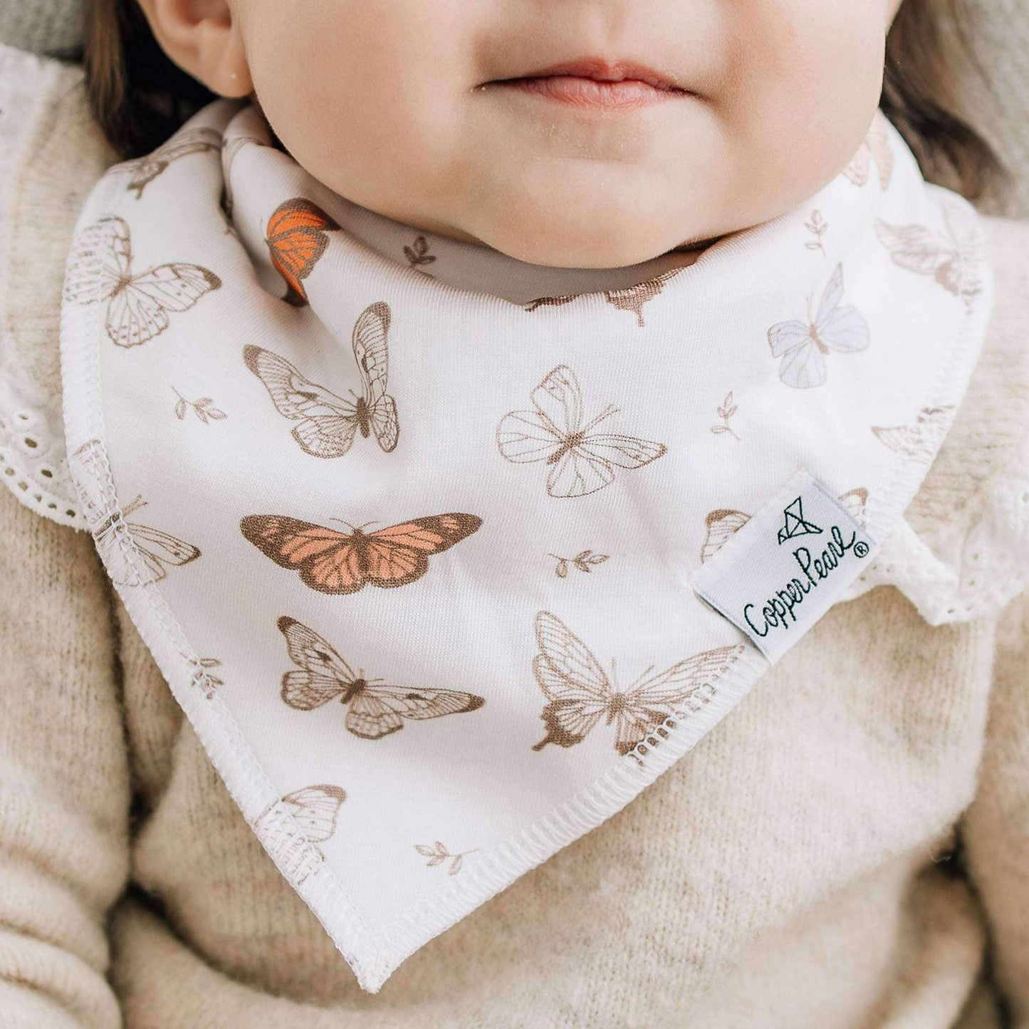 Copper Pearl | 4 Pack Baby Bandana Bibs - Flora