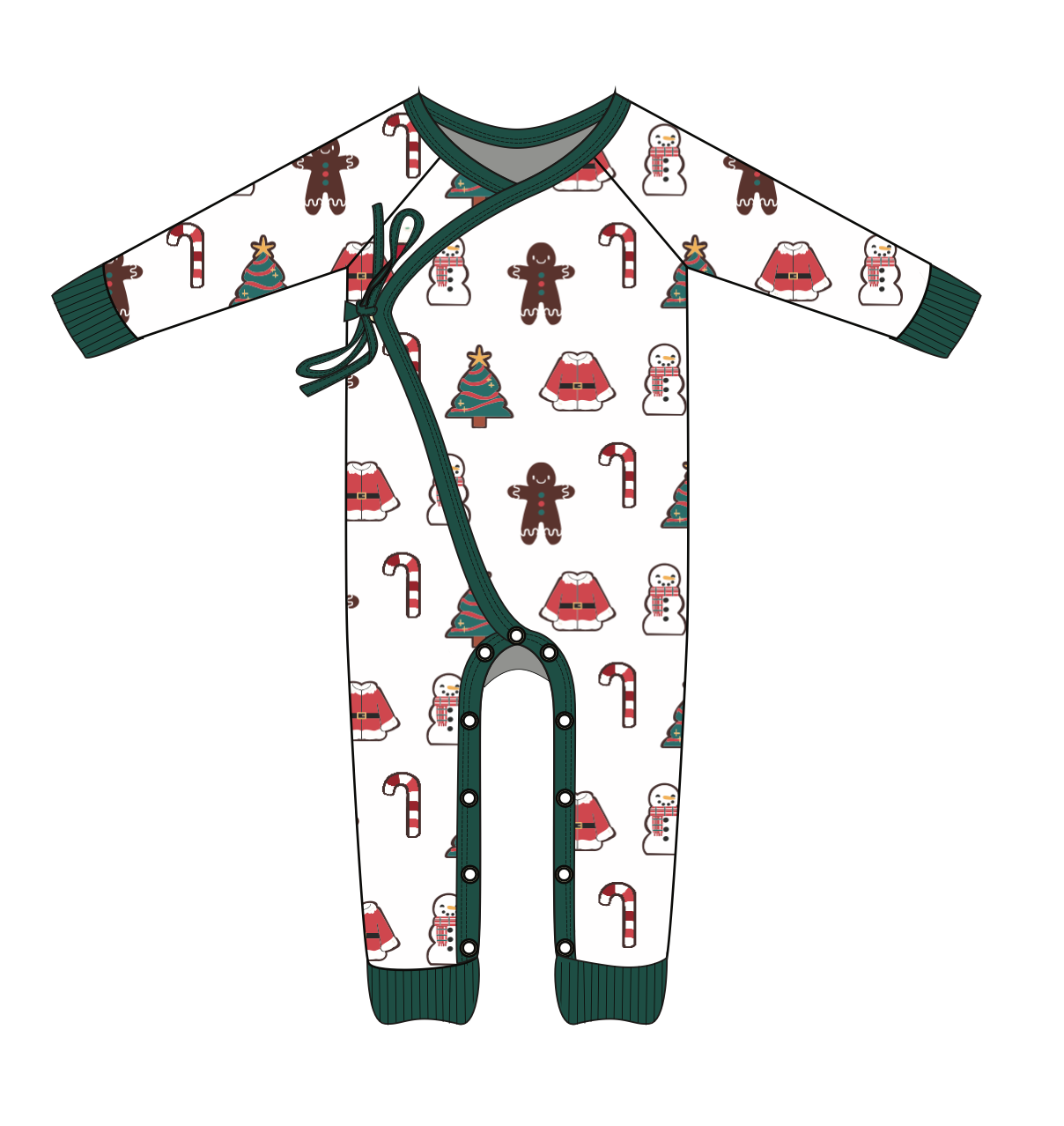 Cookie Sheet Baby Kimono Tie One-Piece