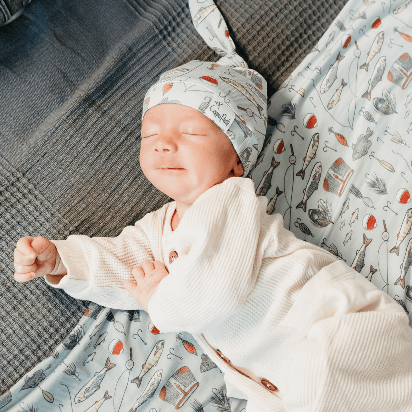 Copper Pearl | Knit Swaddle Blanket - Trout
