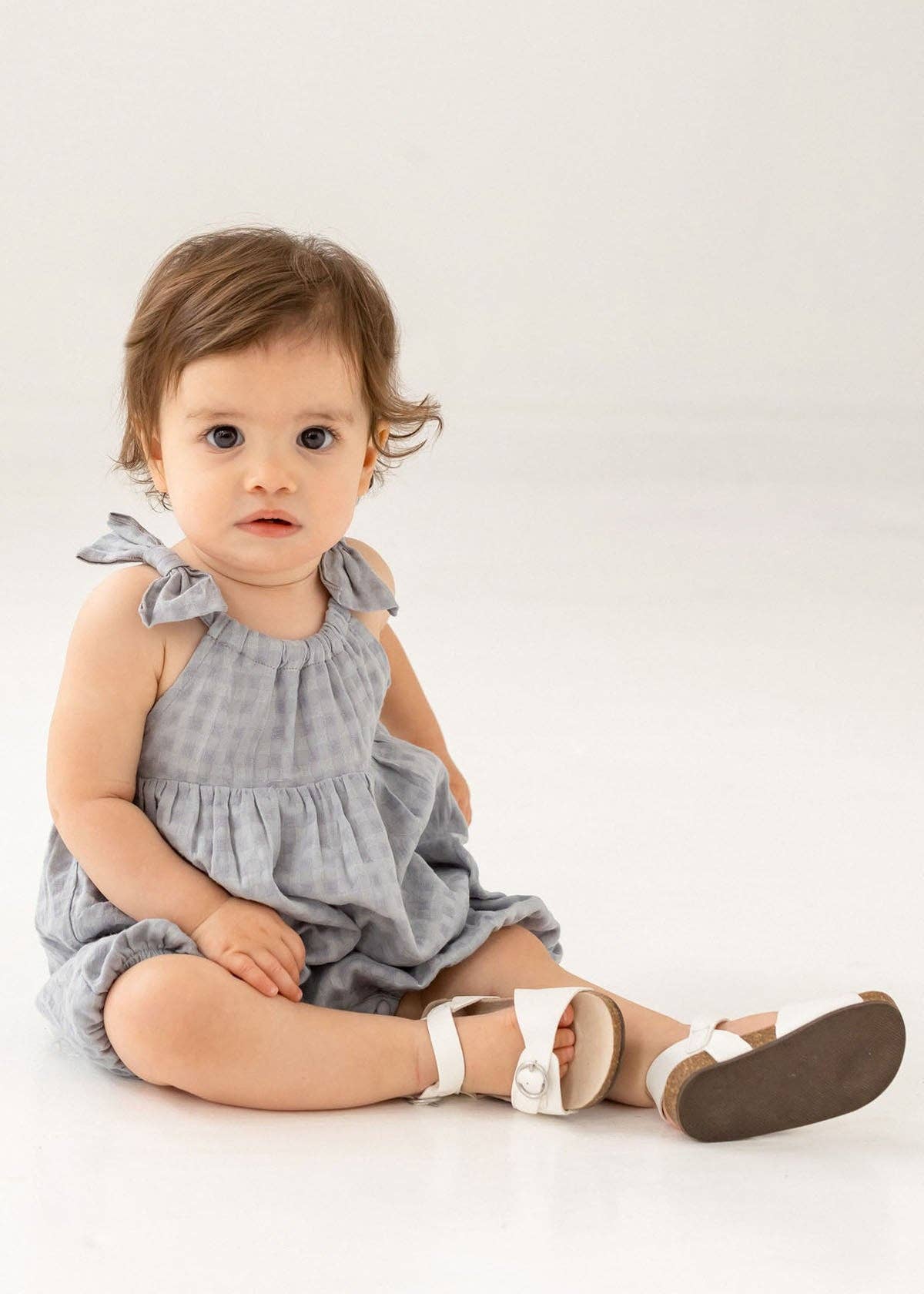 mabel + honey - Checkmate Blue Baby Romper