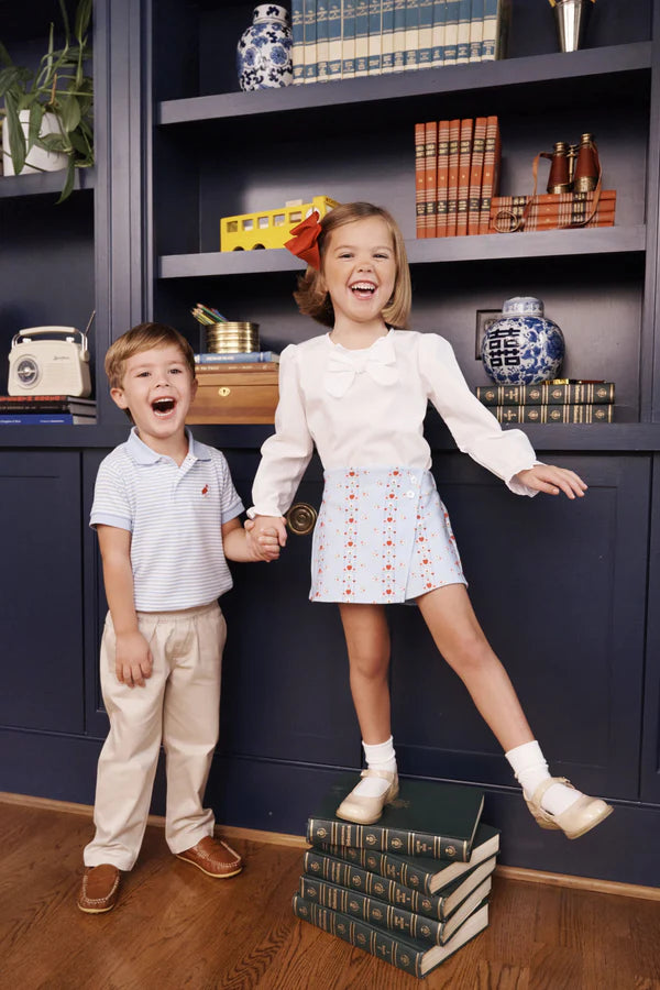 TBBC | Prim & Proper Polo & Onesie - Beale Street Blue Stripe with Beale Street Blue and Richmond Red