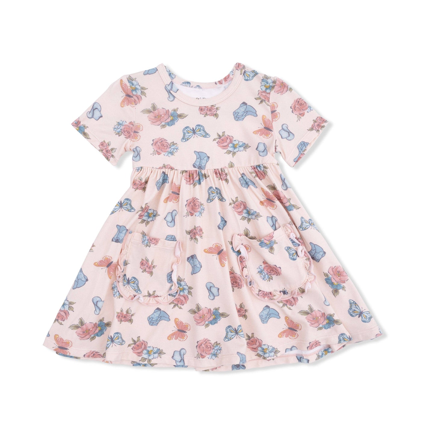 Angel Dear | Country Girl Boots - Twirly Dress with Ruffle Pockets