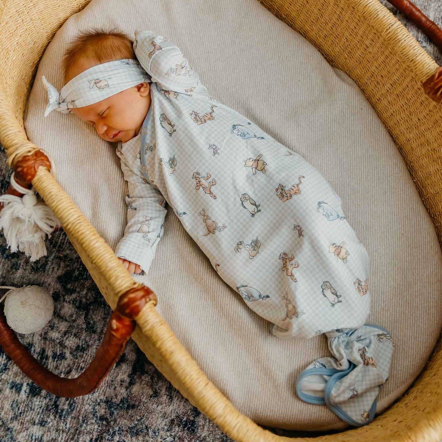 Copper Pearl | Newborn Knotted Gown - Winnie the Pooh and Friends