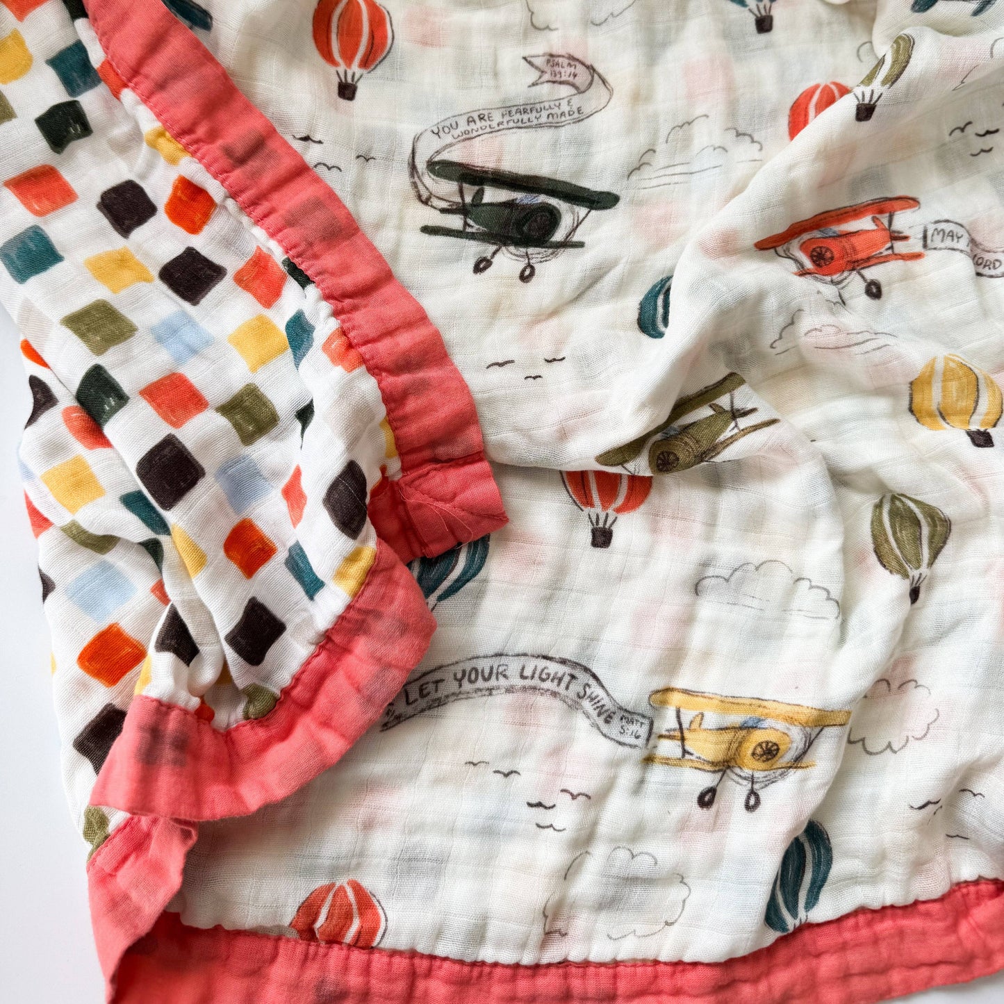 Scripture Planes Luxury Double Sided Muslin Blanket