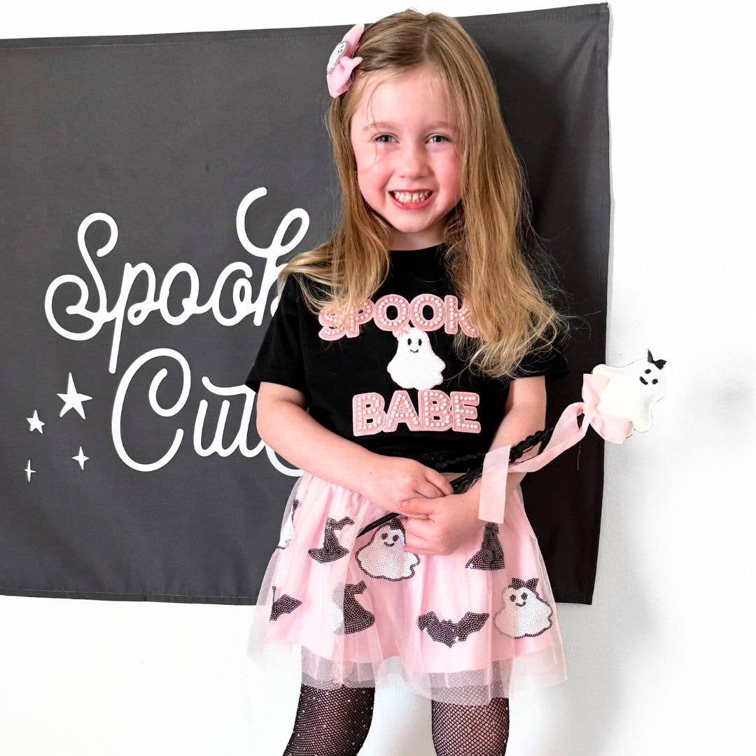 Coquette Tulle Ghost Bow Halloween Clip