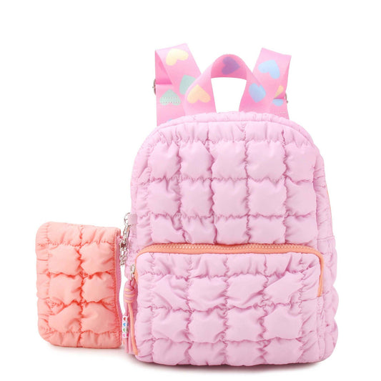 OMG Accessories - Quilted Scrunchies Mini Backpack with Coin Purse