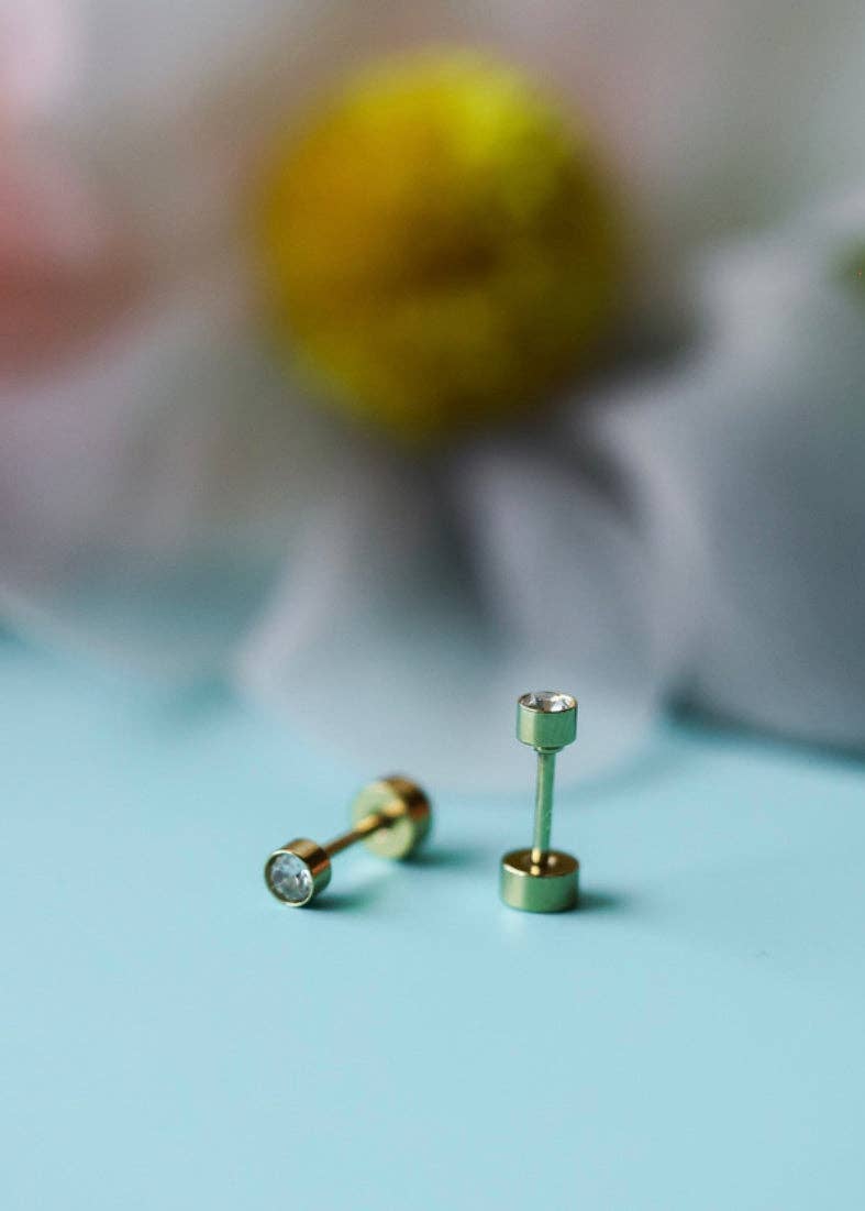 Tiny Diamond Stud Earrings