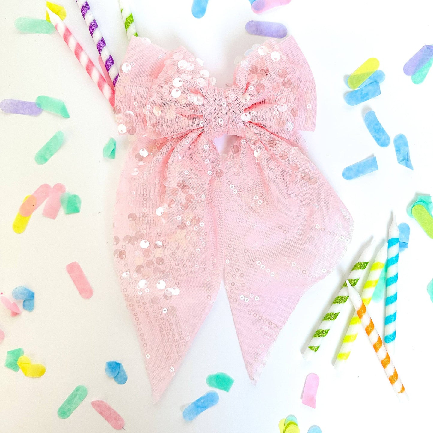 Pink Sequin Extra Bow