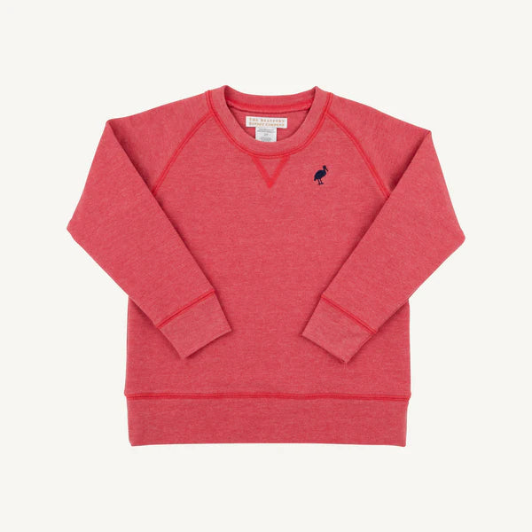 TBBC | Boys Cassidy Comfy Crewneck - Richmond Red (Heathered) with Nantucket Navy