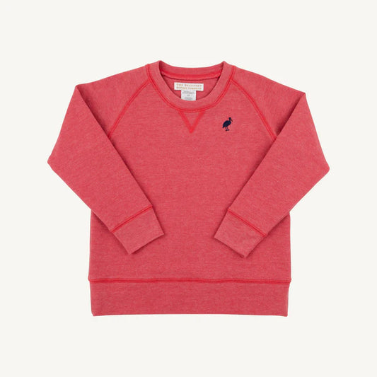 TBBC | Boys Cassidy Comfy Crewneck - Richmond Red (Heathered) with Nantucket Navy