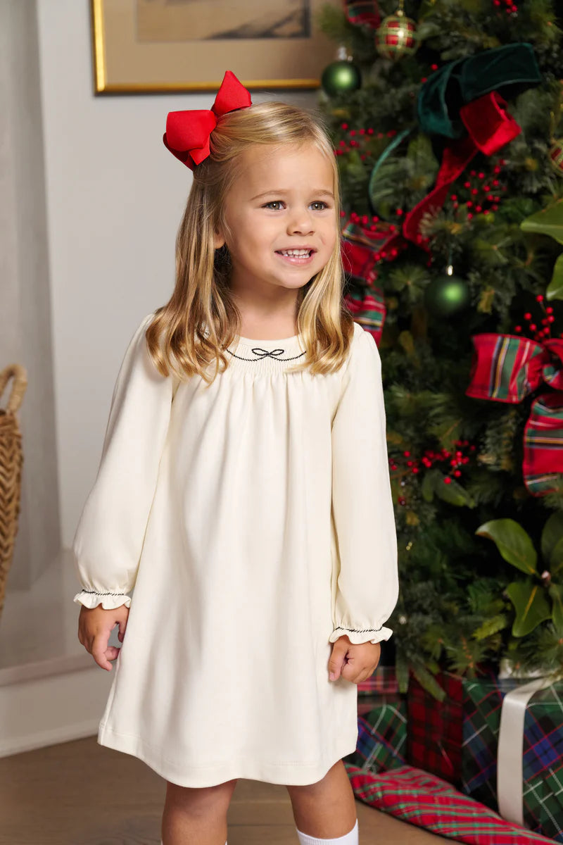 TBBC | Long Sleeve Sandy Smocked Dress - Palmetto Pearl with Newport Night