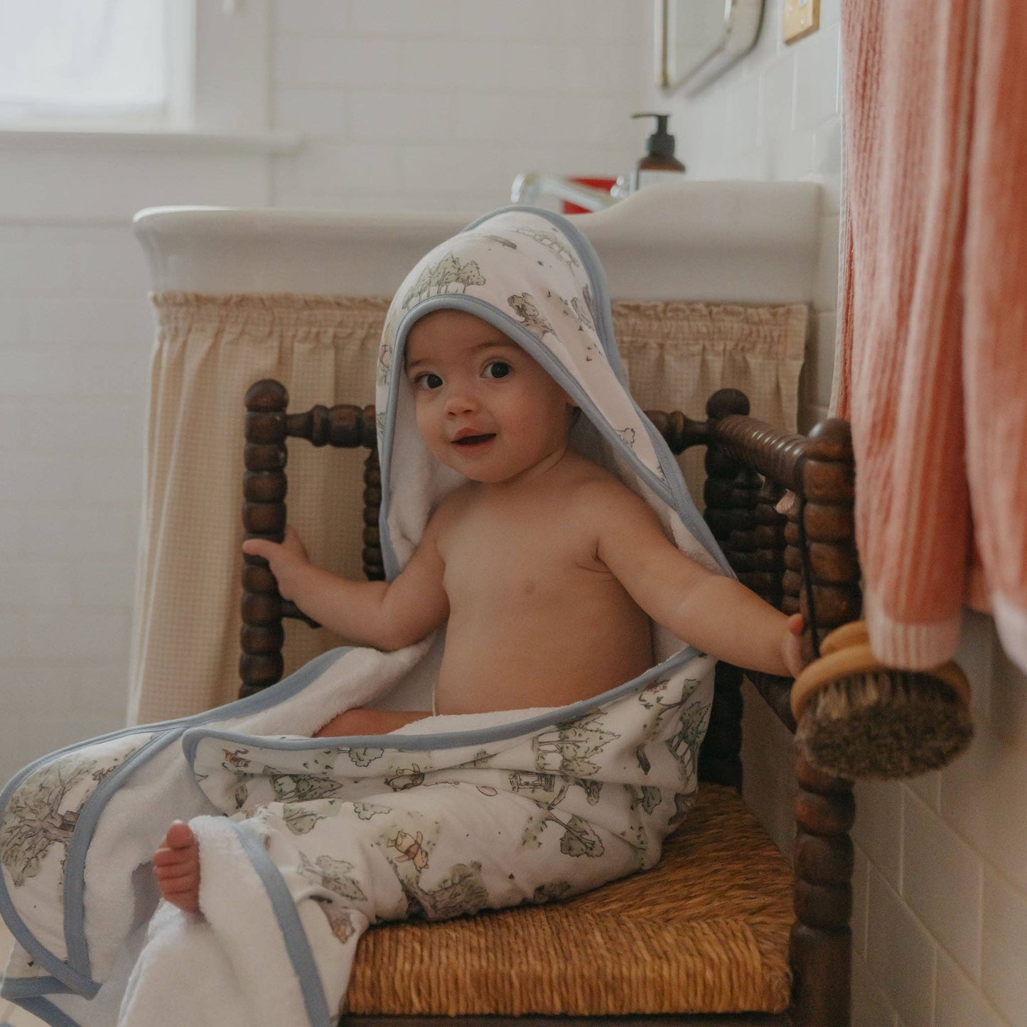 Copper Pearl | Premium Baby Knit Hooded Towel - Hundred Acre Wood