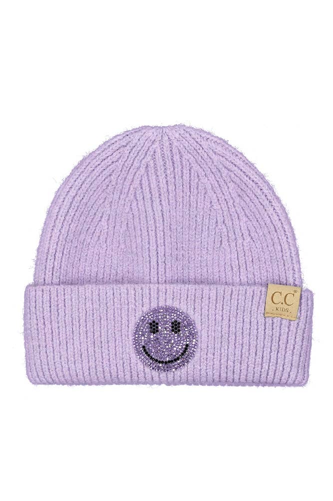 C.C Kids Smile Face Rhinestone Beanie