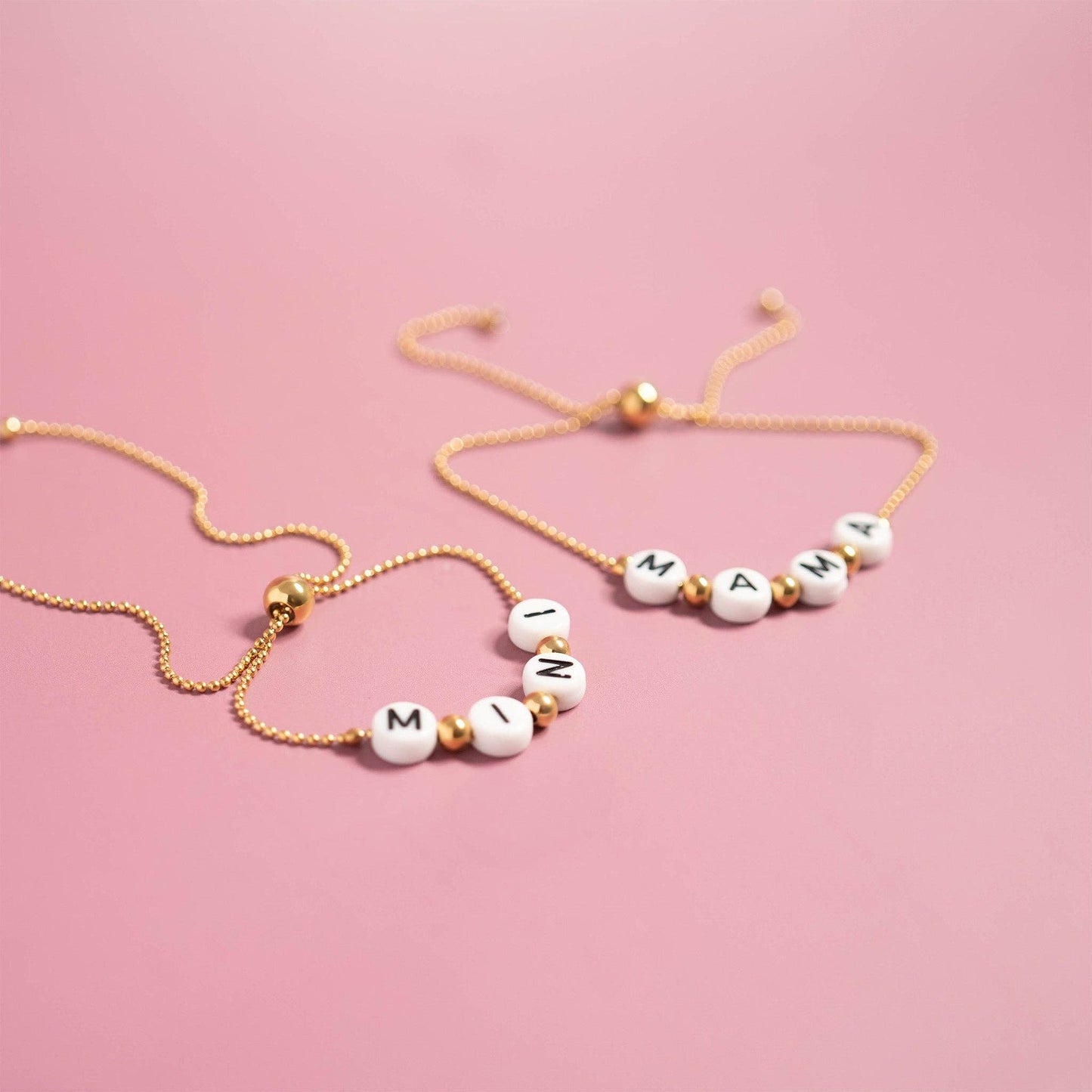 Mama and Mini Matching Beaded Charm Bracelet Set