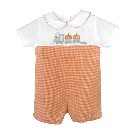 Pumpkin Train Applique Romper
