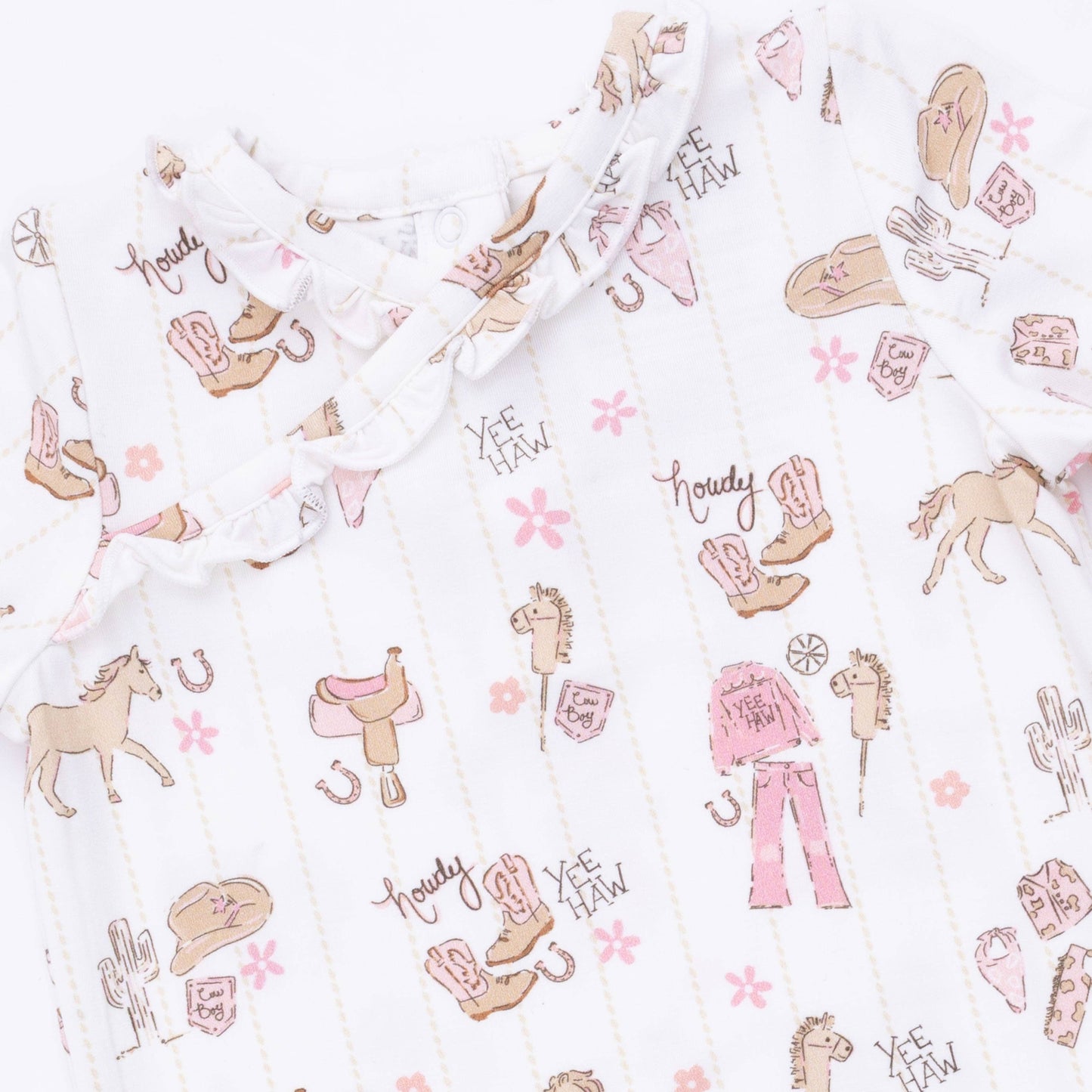 Angel Dear | Cowgirl Nursery - Kimono Gown & Ruffle Knotted Hat