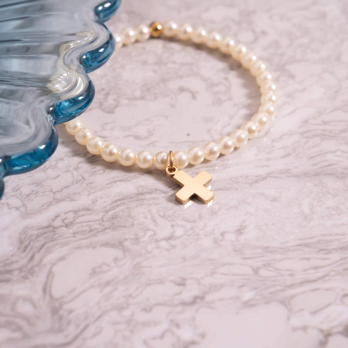 Pearl Cross Bracelet