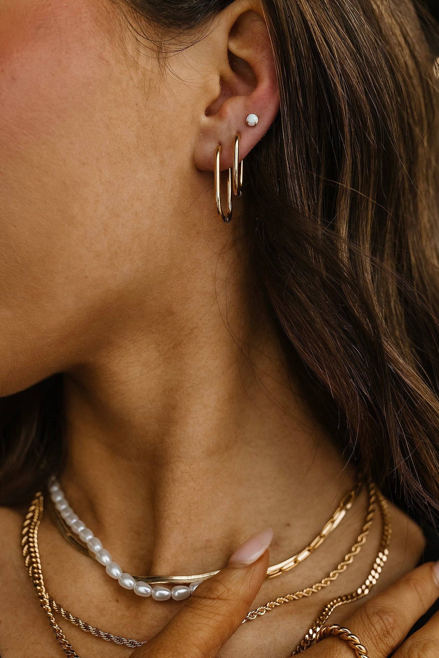 Pierced Co - Rectangle Gold Huggies