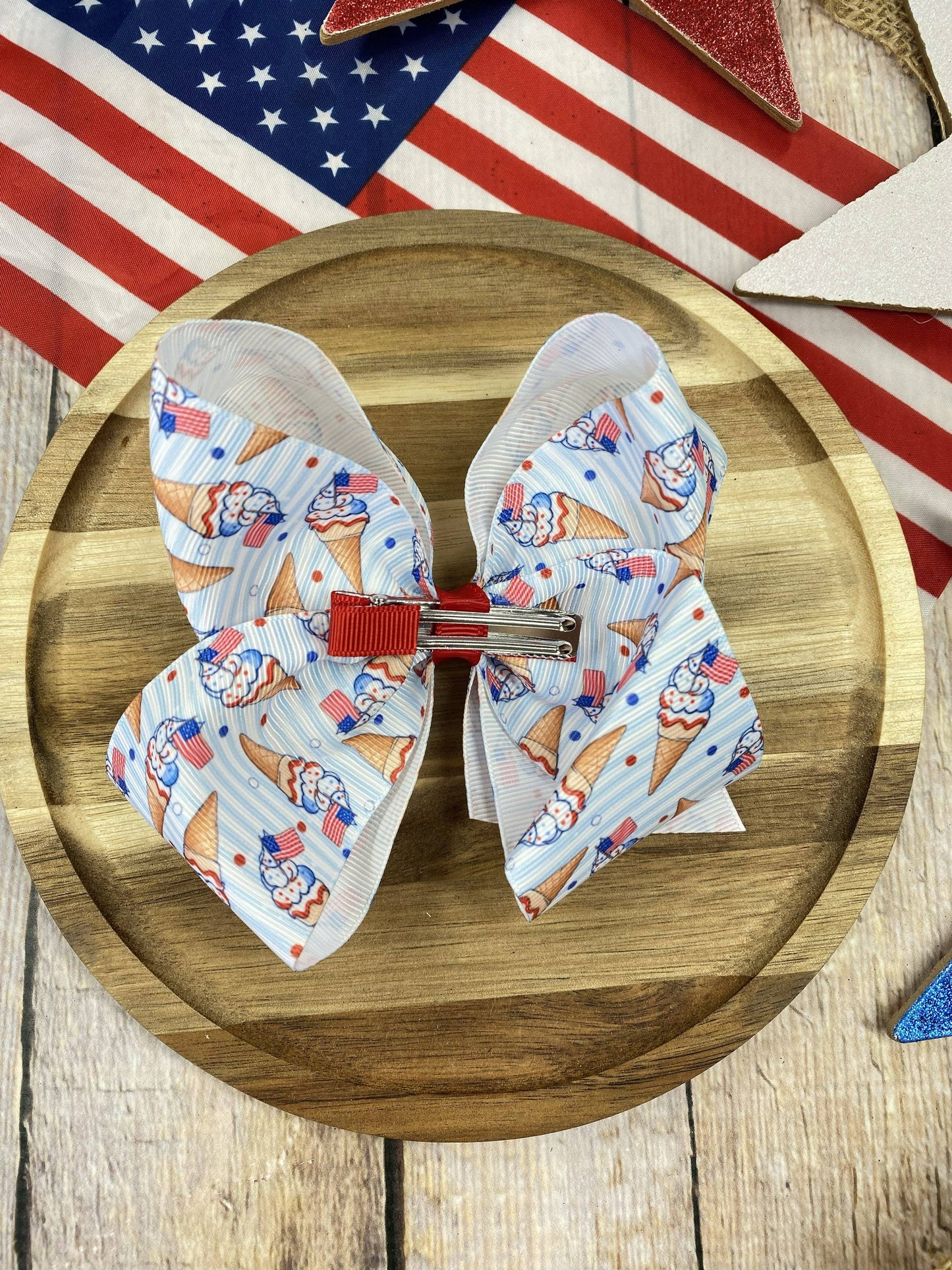 American Ice Cream Cones Hair Bow