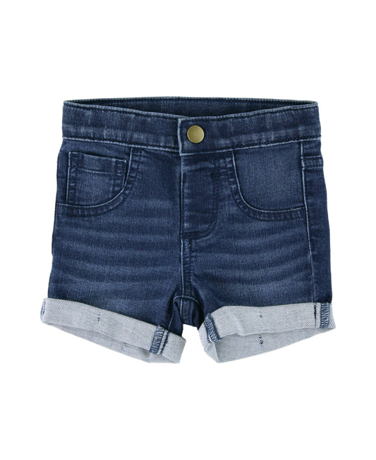 RuffleButts + RuggedButts - Girls Medium Wash Stretch Denim Shorts