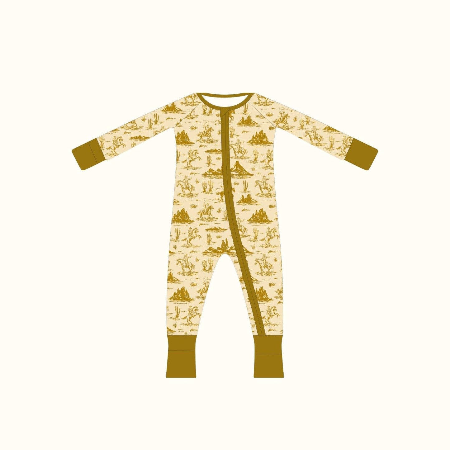 Saddle Up Bamboo Baby Sleeper Romper