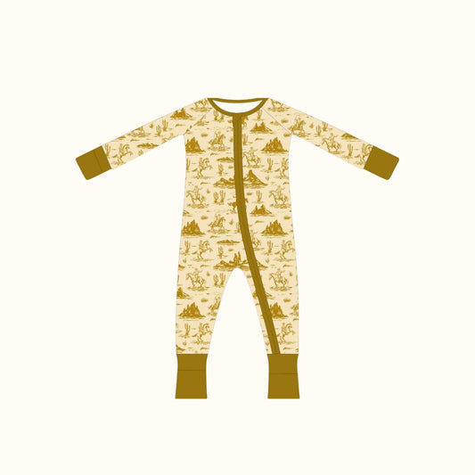 Saddle Up Bamboo Baby Sleeper Romper