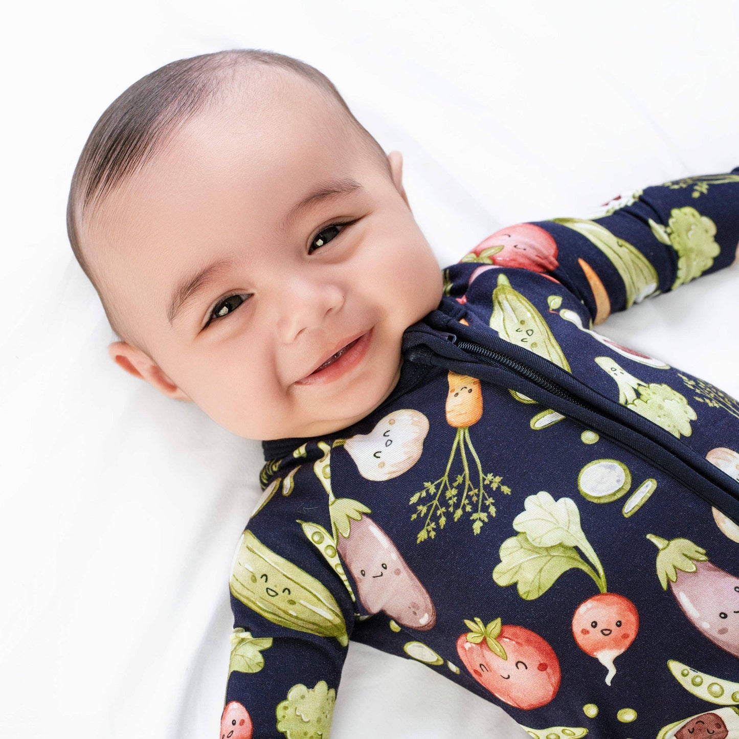 I Love You Veggie Much Baby Bamboo Zipper Romper Pajamas