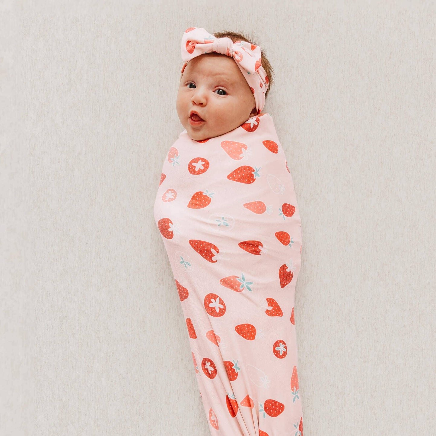 Copper Pearl | Knit Swaddle Blanket - Strawberry