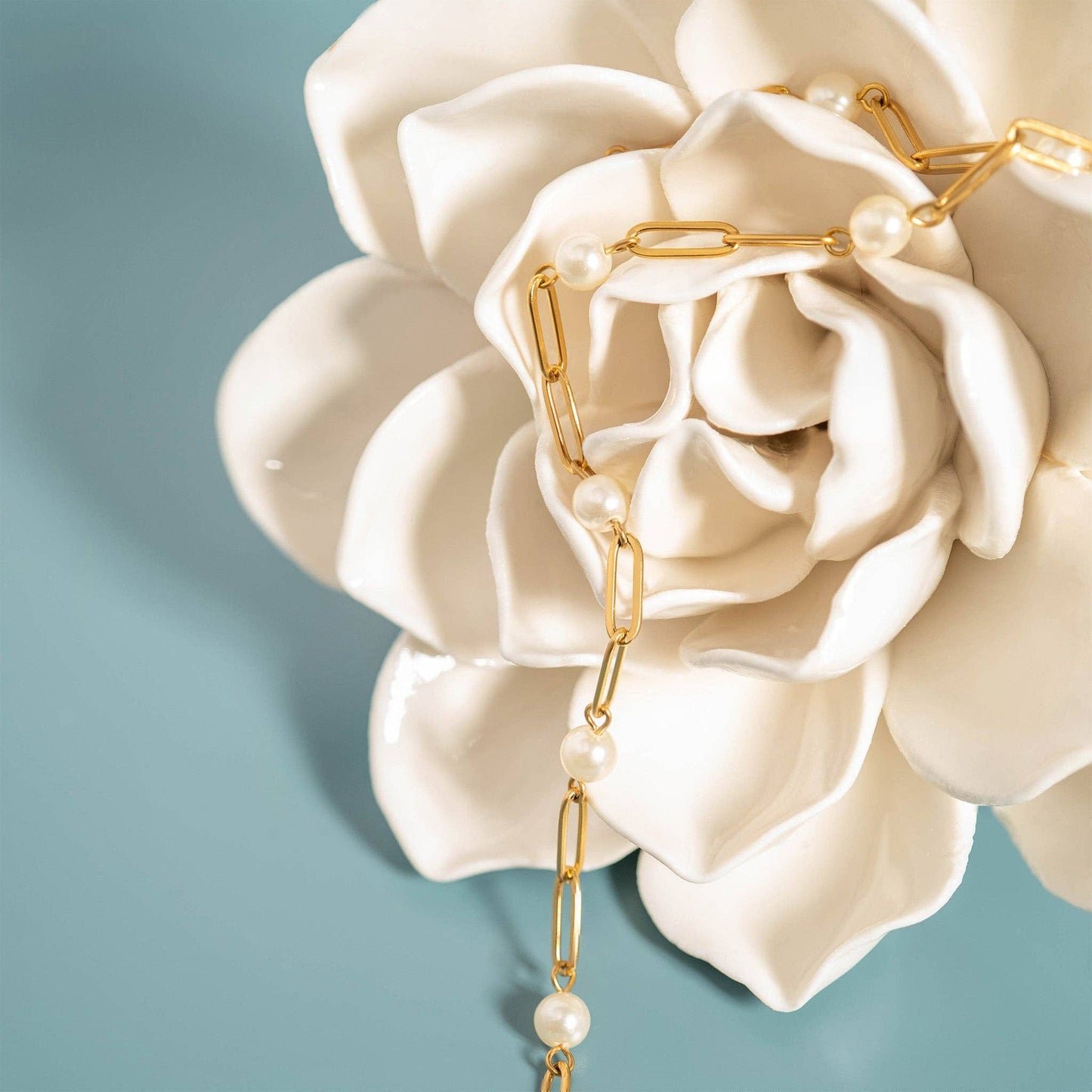 Pearl Paperclip Chain Bracelet