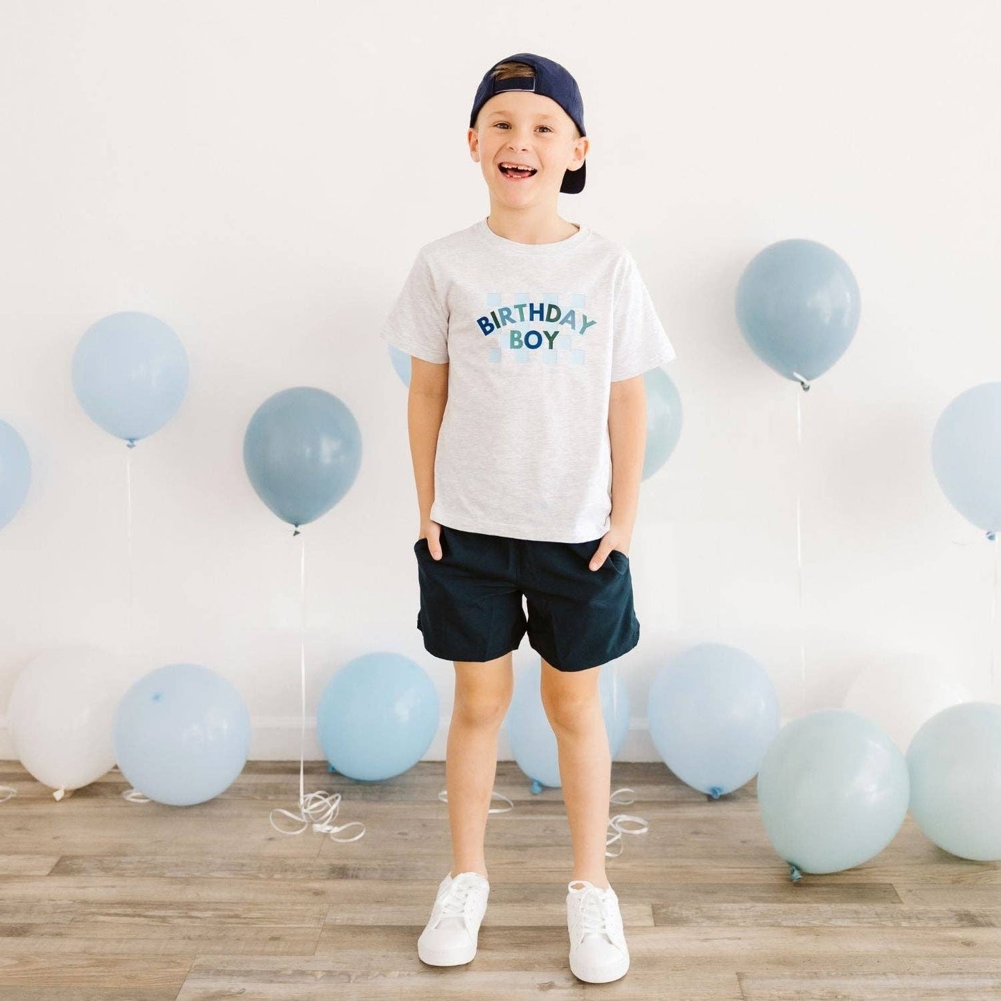 Birthday Boy Checkered Short Sleeve T-Shirt