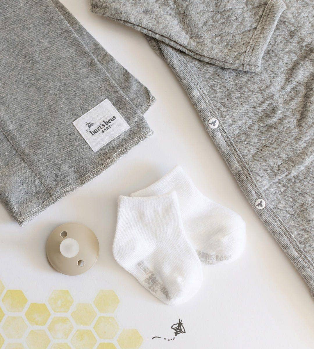 Burt's Bees Baby - Solid Organic Cotton Baby Crew Socks 6 Pack White